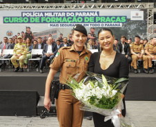 Curitiba, 12 de setembro de 2023 - O governador Carlos Massa Ratinho Jr. participa da formatura de soldados da Polícia Militar do Paraná na Ligga Arena.