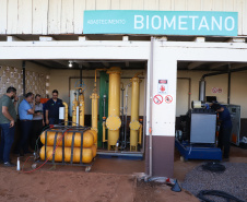  inauguração de mais um sistema para a produção de biogás e biometano, instalado na Granja Angst, em Toledo, no Oeste do Paraná. 