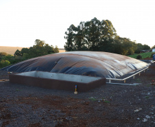  inauguração de mais um sistema para a produção de biogás e biometano, instalado na Granja Angst, em Toledo, no Oeste do Paraná. 