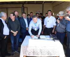  inauguração de mais um sistema para a produção de biogás e biometano, instalado na Granja Angst, em Toledo, no Oeste do Paraná. 