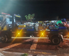 Polícia Militar encontra 3,2 toneladas de maconha em carreta tombada em Cascavel
