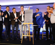 O governador Carlos Massa Ratinho Junior participou nesta terça-feira (19) do evento de início das obras de ampliação do Aeroporto Internacional de Foz do Iguaçu – Cataratas, no Oeste