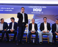 O governador Carlos Massa Ratinho Junior participou nesta terça-feira (19) do evento de início das obras de ampliação do Aeroporto Internacional de Foz do Iguaçu – Cataratas, no Oeste