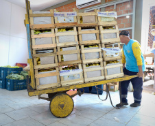 A Ceasa de Curitiba envia nesta quarta-feira (11) 12  toneladas de alimentos para Rio Negro e União da Vitória, cidades atingidas pelas chuvas e cheias nos rios no último final de semana.  