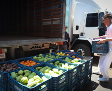 A Ceasa de Curitiba envia nesta quarta-feira (11) 12  toneladas de alimentos para Rio Negro e União da Vitória, cidades atingidas pelas chuvas e cheias nos rios no último final de semana.  