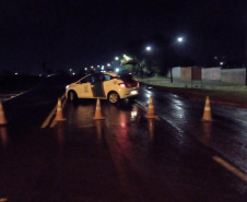 Pavimento da PR-151 cede em Jaguariaíva e tráfego está bloqueado 
