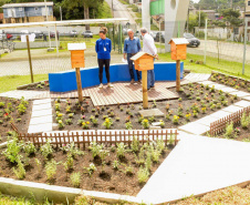 Inaugurado primeiro Jardim de Água e Mel da Sanepar em parceria com a prefeitura de Colombo