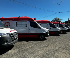 Paraná recebe 15 ambulâncias do Ministério da Saúde para reforçar atendimento de urgência