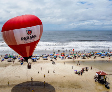 BALÃOJaneiro, 27 de janeiro de 2024 - Balão na estrutura da Arena Verão Maior Paraná em Caiobá.