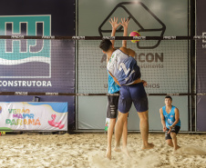 Matinhos, 24 de janeiro de 2024 - Circuito Paranaense de Vôlei de Praia em Matinhos.