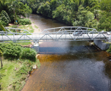 DER/PR conclui recuperação estrutural da ponte sobre o Rio Nhundiaquara, em Morretes Foto: Geraldo Bubniak/AEN