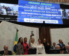 Governador participa da entrega do título de cidadã honorária do Paraná a Cida Borghetti