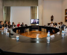 Curitiba, 22 de fevereiro de 2024 - Reunião do Grupo de Trabalho Turismo Religioso na Sala dos Governadores, Palácio Iguaçu.