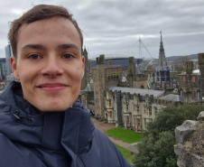 Davi Barbosa Rickli Pereira, 15 anos, estudante da cidade de Reserva que está em intercâmbio pelo programa Ganhando o Mundo da Secretaria de Estado da Educação na Inglaterra. 