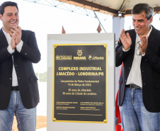 O governador Carlos Massa Ratinho Junior participou nesta quinta-feira (14) do lançamento da pedra fundamental do novo empreendimento do grupo J.Macêdo em Londrina, no Norte do Estado. 