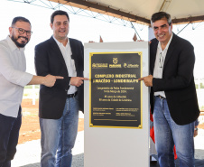 O governador Carlos Massa Ratinho Junior participou nesta quinta-feira (14) do lançamento da pedra fundamental do novo empreendimento do grupo J.Macêdo em Londrina, no Norte do Estado. 