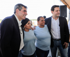 O governador Carlos Massa Ratinho Junior participou nesta quinta-feira (14) do lançamento da pedra fundamental do novo empreendimento do grupo J.Macêdo em Londrina, no Norte do Estado. 