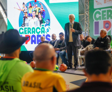Governador em exercício Darci Piana participa do evento Transformando Pessoas, Formando Vencedores, evento que reuniu atletas e técnicos paranaenses que vão participar dos Jogos Olímpicos e Paralímpicos de Paris 2024.  Foto: Gabriel Rosa/AEN