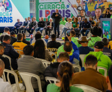 Governador em exercício Darci Piana participa do evento Transformando Pessoas, Formando Vencedores, evento que reuniu atletas e técnicos paranaenses que vão participar dos Jogos Olímpicos e Paralímpicos de Paris 2024.  Foto: Gabriel Rosa/AEN