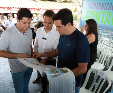 O governador Carlos Massa Ratinho Junior anunciou neste sábado (22), no balneário de Praia de Leste, o projeto de modernização da orla de Pontal do Paraná e um pacote de investimentos para a cidade que ultrapassará R$ 96 milhões