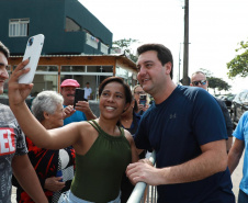 O governador Carlos Massa Ratinho Junior anunciou neste sábado (22), no balneário de Praia de Leste, o projeto de modernização da orla de Pontal do Paraná e um pacote de investimentos para a cidade que ultrapassará R$ 96 milhões
