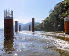 Com início do trecho estaiado, Ponte de Guaratuba chega a 11% de conclusão