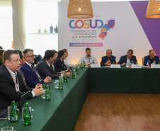 Grupo de Trabalho nesta sexta-feira (9) da 11ª edição do Consórcio de Integração Sul e Sudeste (Cosud), no Espirito Santo.