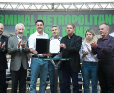 O governador Carlos Massa Ratinho Junior inaugurou nesta terça-feira (20) o novo Terminal Metropolitano de São José dos Pinhais