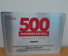Sanepar é campeã no Setor de Serviços Públicos no Paraná, no ranking da Revista Amanhã