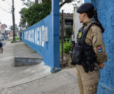 Curitiba, 27 de outubro de 2024 - A Polícia Militar do Paraná durante o segundo turna das Eleições na capital paranaense.