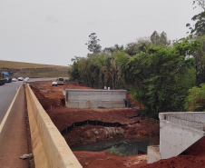 PR-445 terá pare e siga nos próximos dias para içamento de vigas em pontes e viadutos 