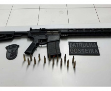 Fuzil apreendido pela PM em Paranaguá