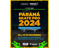Paraná Skate Pro acontece de sexta (08) a domingo (10) no Complexo Esportivo Tarumã, em Curitiba
