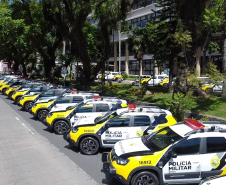 Reforço nas estradas: DER/PR entrega 36 viaturas e 5 cães ao Batalhão de Polícia Rodoviária