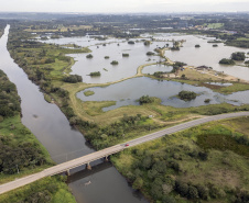 Reserva Hídrica do Futuro, projeto desenvolvido pela Sanepar com o apoio técnico e ambiental do IAT, já revitalizou mais 300 hectares de áreas de várzea no entorno do Rio Iguaçu.