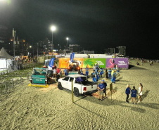 Megaoperação na madrugada garante praias limpas poucas horas após shows no Litoral