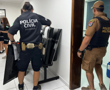 PCPR e PMPR apreendem mais de 100 televisores provenientes de estelionato em Matinhos