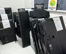 PCPR e PMPR apreendem mais de 100 televisores provenientes de estelionato em Matinhos