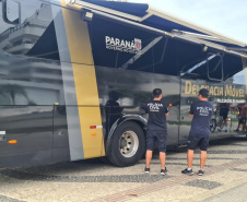 Delegacia Móvel da PCPR é ponto de referência em segurança para o público nos eventos do Verão Maior Paraná