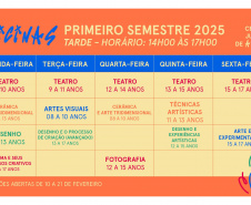 Centro Juvenil de Artes abre inscrições para oficinas do 1º semestre de 2025