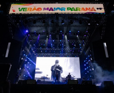 Matinhos, 22 de fevereiro de 2025 - Show da banda Titãs no paldo do Verão Maior Paraná em Caiobá.