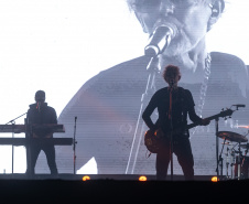 Matinhos, 22 de fevereiro de 2025 - Show da banda Titãs no paldo do Verão Maior Paraná em Caiobá.