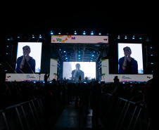 Matinhos, 22 de fevereiro de 2025 - Show da banda Titãs no paldo do Verão Maior Paraná em Caiobá.