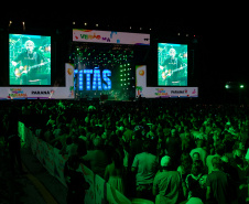 Matinhos, 22 de fevereiro de 2025 - Show da banda Titãs no paldo do Verão Maior Paraná em Caiobá.