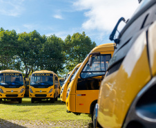 Educação: Nova frota de ônibus escolares beneficiará meio milhão de estudantes de 86 municípios