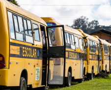 Educação: Nova frota de ônibus escolares beneficiará meio milhão de estudantes de 86 municípios