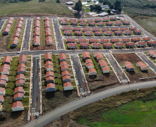 Casa Fácil Paraná, a Cohapar financia diretamente a construção de casas para famílias com renda de um a seis salários mínimos em Palmas Foto: Geraldo Bubniak/AEN