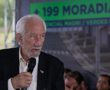 Palmas, 22 de maio de 2025 - O vice-governador Darci Piana participa da inauguração do Residencial Verdes Campos. São 199 casas, sendo todas as unidades subsidiadas pelo Governo do Estado, por meio do Casa Fácil Paraná.