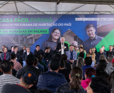 Palmas, 22 de maio de 2025 - O vice-governador Darci Piana participa da inauguração do Residencial Verdes Campos. São 199 casas, sendo todas as unidades subsidiadas pelo Governo do Estado, por meio do Casa Fácil Paraná.