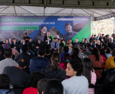 Palmas, 22 de maio de 2025 - O vice-governador Darci Piana participa da inauguração do Residencial Verdes Campos. São 199 casas, sendo todas as unidades subsidiadas pelo Governo do Estado, por meio do Casa Fácil Paraná.